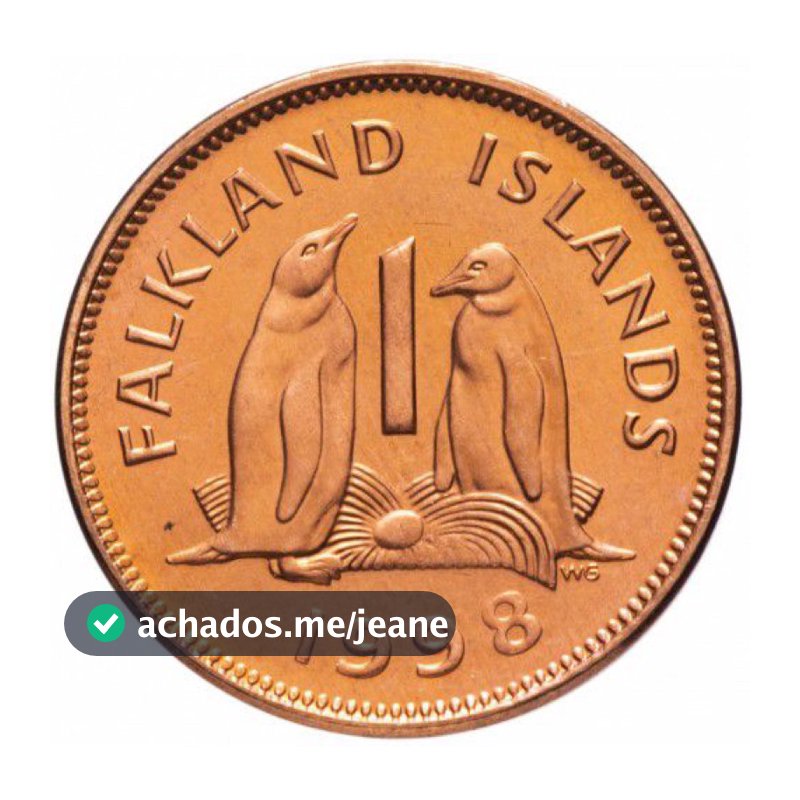 Moeda -> Ilhas Falkland Fc 🇫🇰 -> 1 Penny -> América do Sul