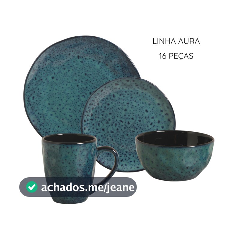Aparelho de Jantar Linha Aura Orgânica 8 a 28 peças Mesa posta Prato Tigela Caneca Cerâmica Premium