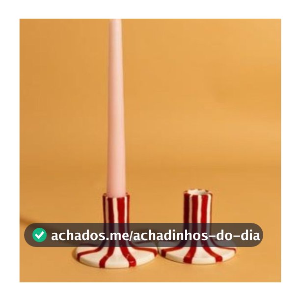 ✨ Castiçal Artesanal Rústico Listrado em Cerâmica Fria | Decoração Natalina.