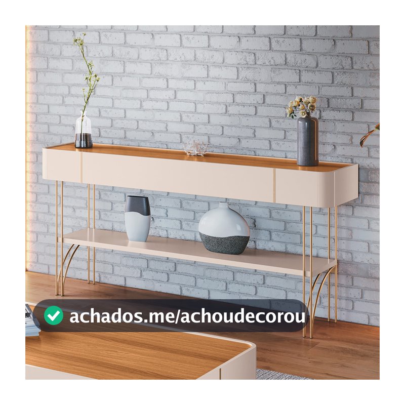Aparador Decorativo Industrial Sala de Estar Jantar La Vie B01 Off White Cinamomo - Lyam Decor
