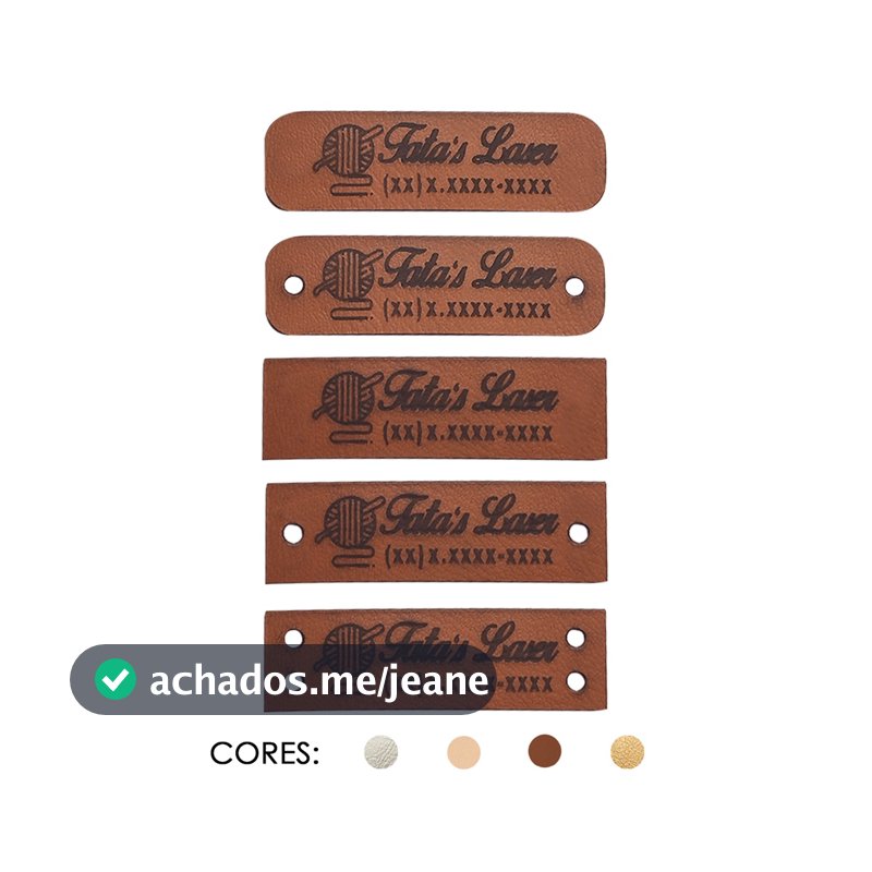Etiquetas Personalizadas em couro Sintético para Crochê, Tapetes, Souplast, Bolsas, Roupas