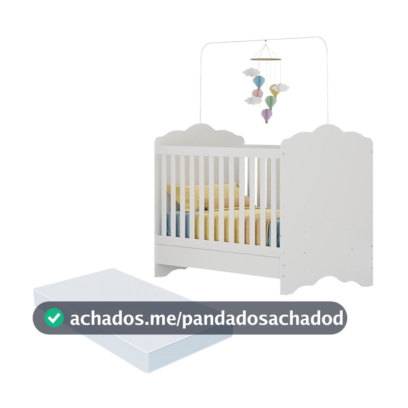 Berço Americano 3 em 1 com Colchão Incluso 3 anos de Garantia Nuvem Multimóveis MP4385