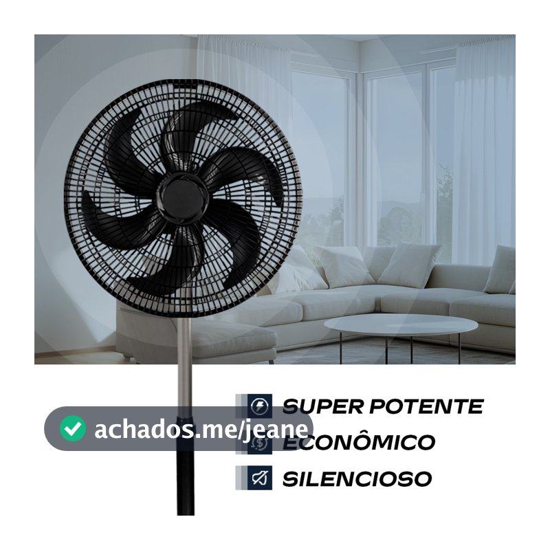 Ventilador 40Cm De Coluna Turbo 126W Preto 220V