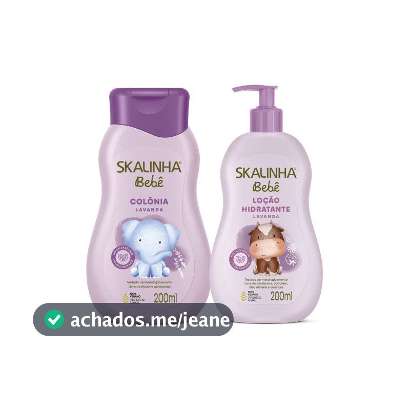 Kit Colônia Loção Hidratante Bebê Lavanda Infantil Skalinha