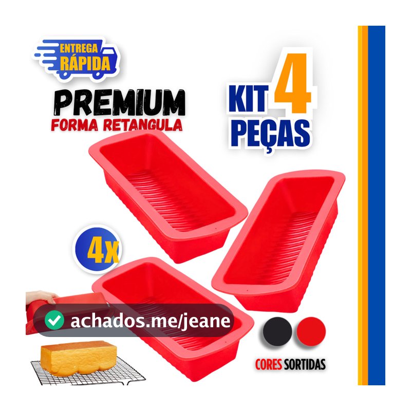 4 Formas De Pão Bolo Inglês Assadeira Retangular Silicone Antiaderente Utensílios Cozinha Forma Bolo Pães e Doces