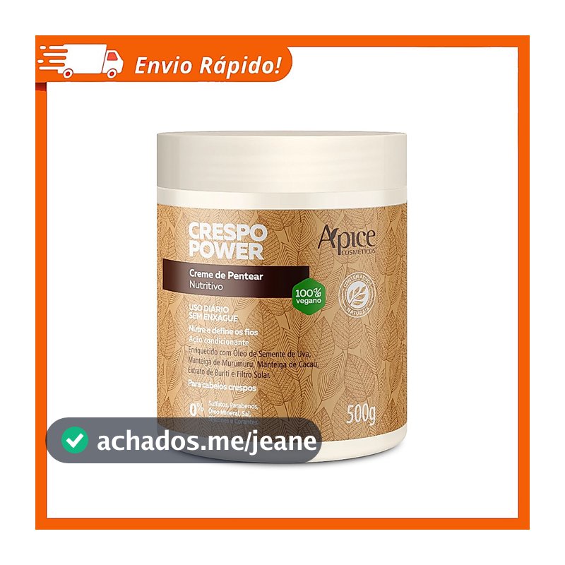 Apse Creme de Pentear Nutritivo Crespo Power - 500g - Ação Condicionante - Apice