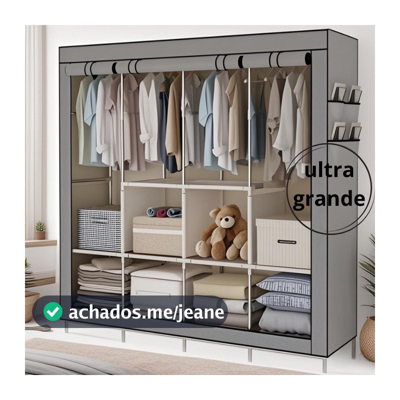 Guarda Roupa Dobrável Organizador De Roupas Portátil Multiuso Armário Organizador 4 Divisórias