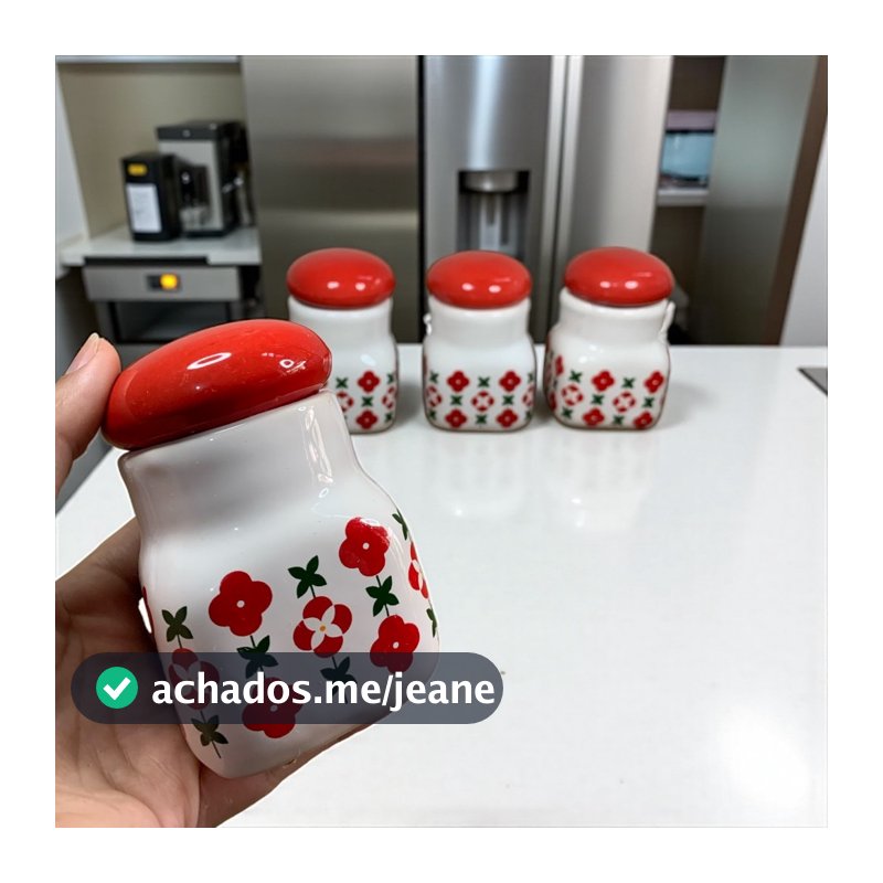 4uni Porta Temperos Vermelho Com Tampa Para Cozinha