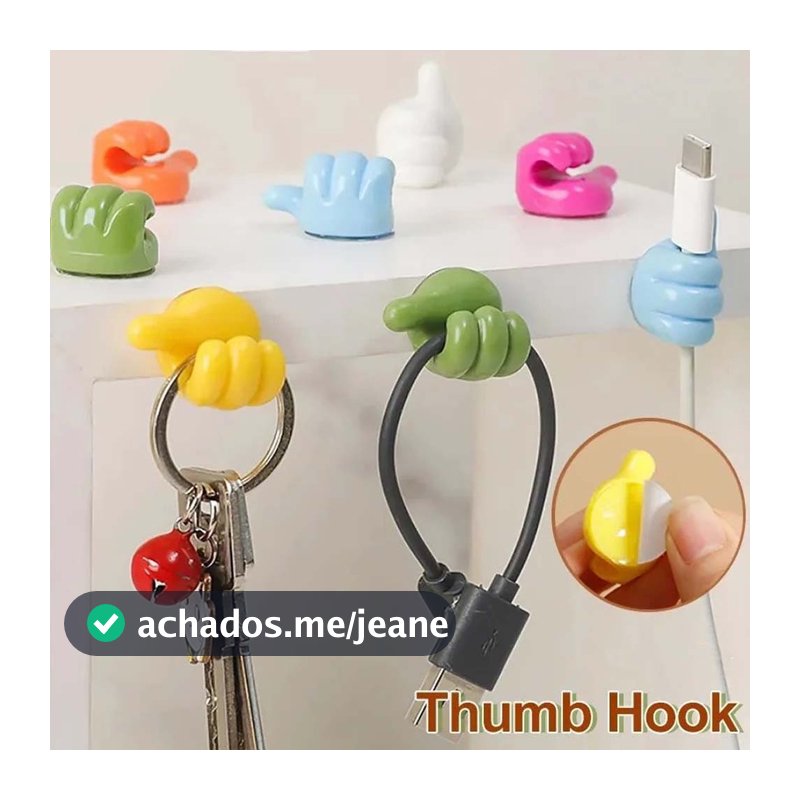 10/20 Peças Ganchos De Silicone Para Parede Do Polegar-Clipes Adesivos Cabos E Chaves