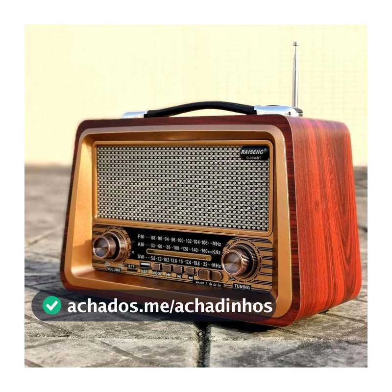 Rádio Portátil Vintage Retro Recarregável GoldenUltraTrilha Sonora com Estilo em AM/FM/Card/PenDrive
