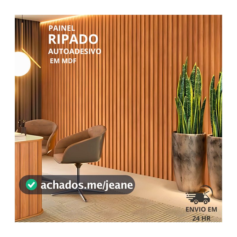 KIT COM PLACAS DE PAINEL RIPADO AUTOADESIVO EM MDF 40x10cm - Envio Full