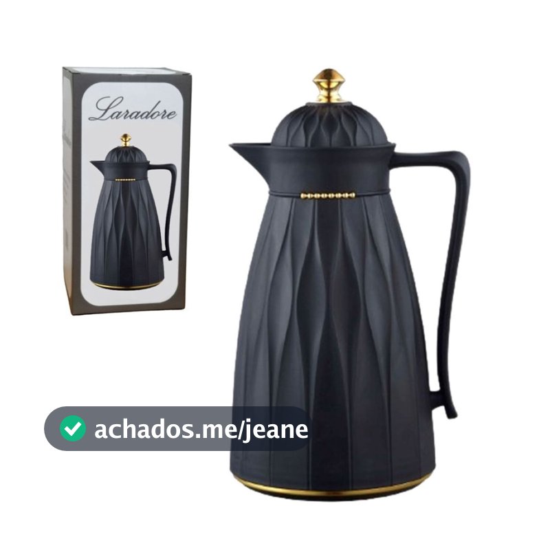 Garrafa Térmica de Café Laradore Chic - Preta e Dourada 1L
