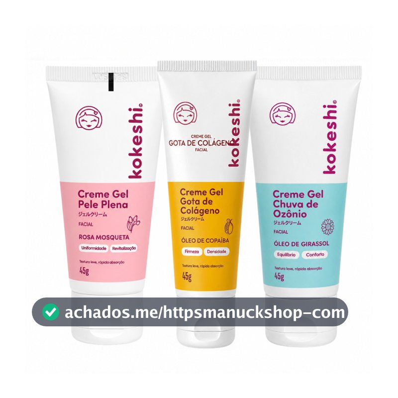 Kit Linha Ozônio Kokeshi com 3 unidades Cremes Faciais Óleo de Girassol