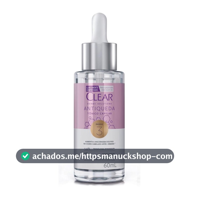 Tônico Capilar Clear Feminino Antiqueda Derma Solutions 60ml – Fortalecimento, Crescimento e Redução da Queda