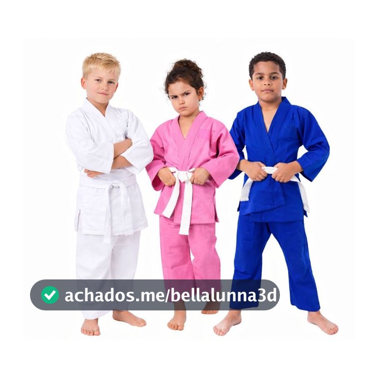 Kimono Infantil Reforçado Jiu-Jitsu Judô Unissex + Faixa Branca Grátis (M00 ao M3)