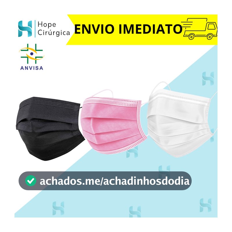 Máscara Descartável Tripla com Elástico Premium - Cores Variadas!