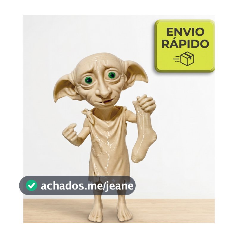 Boneco Dobby Harry Potter Miniatura Elfo Doméstico Livre Com Meia Action Figure Colecionável Decoração Estatueta Enfeite