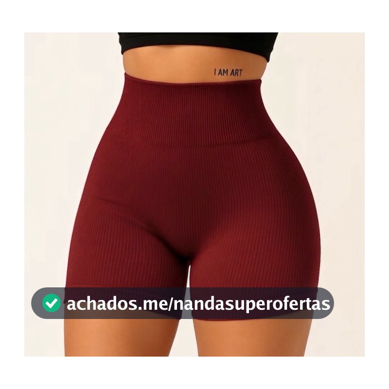 Shorts Fitness Canelado Poliamida Academia Zero Transparencia Feminino