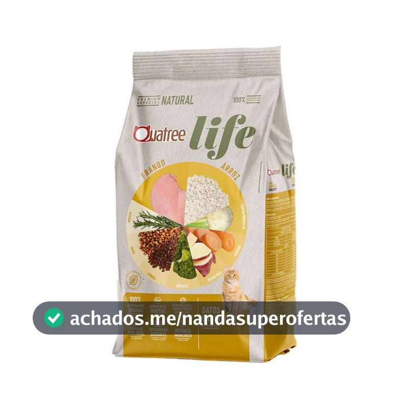 Ração Quatree Life Gatos Castrados Frango e Arroz 10kg