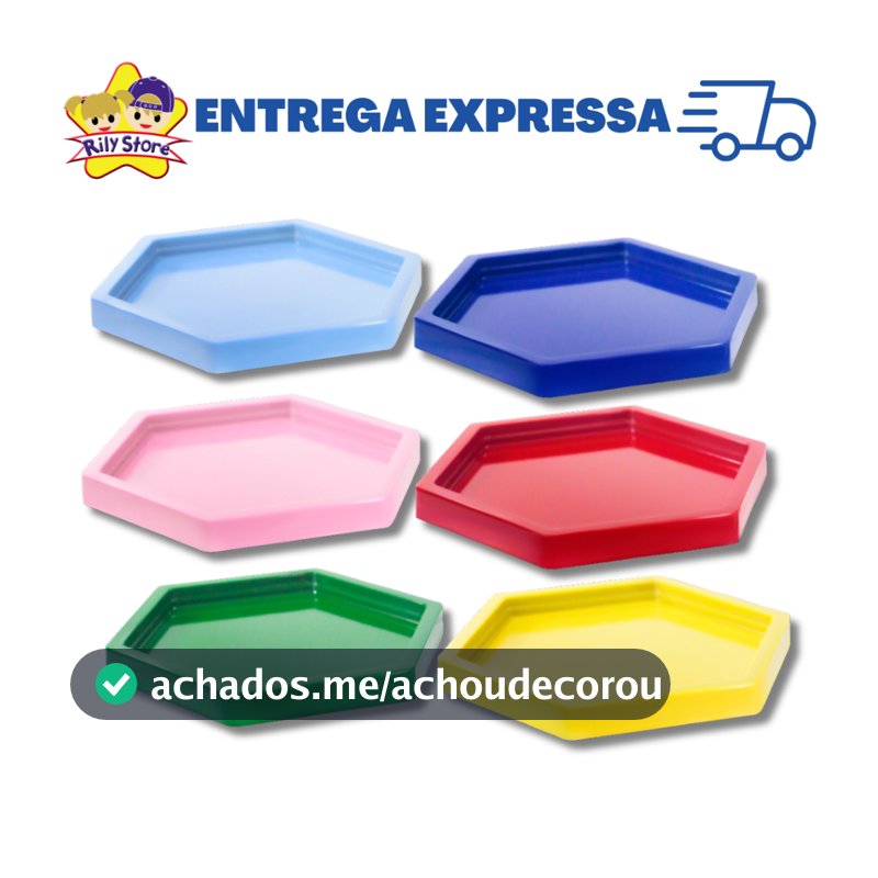 Kit 10 Mini Bandeja Sextavada para Decoração + Doces e Festas (+20 Cores)