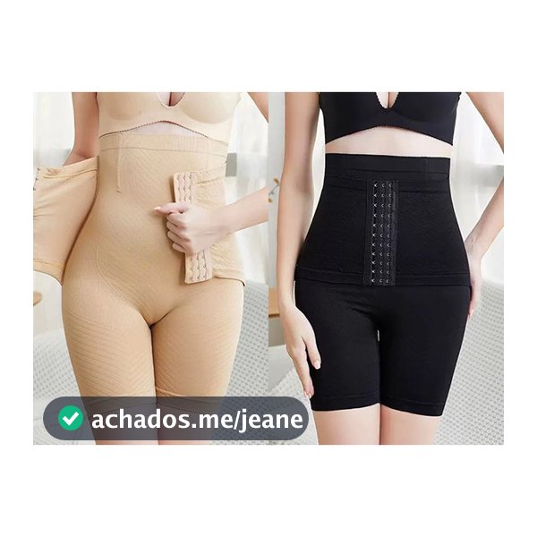 Short Cinta Modeladora Fechamento Em Colchete Pós Parto Pós Cirúrgico