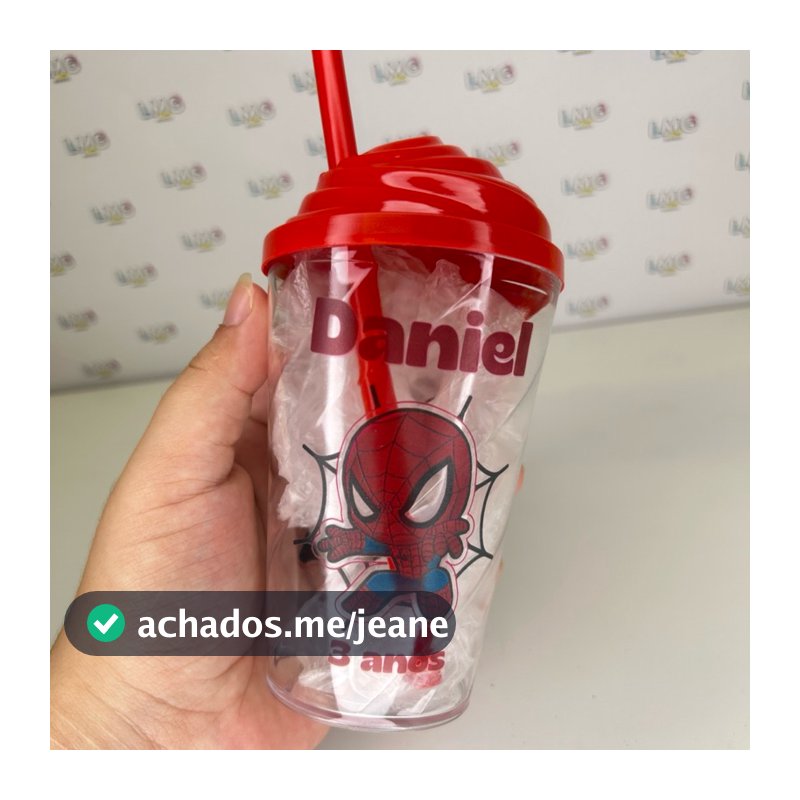 Copo Personalizado 300ml Twister c Tampa Chantilly TODOS TEMAS
