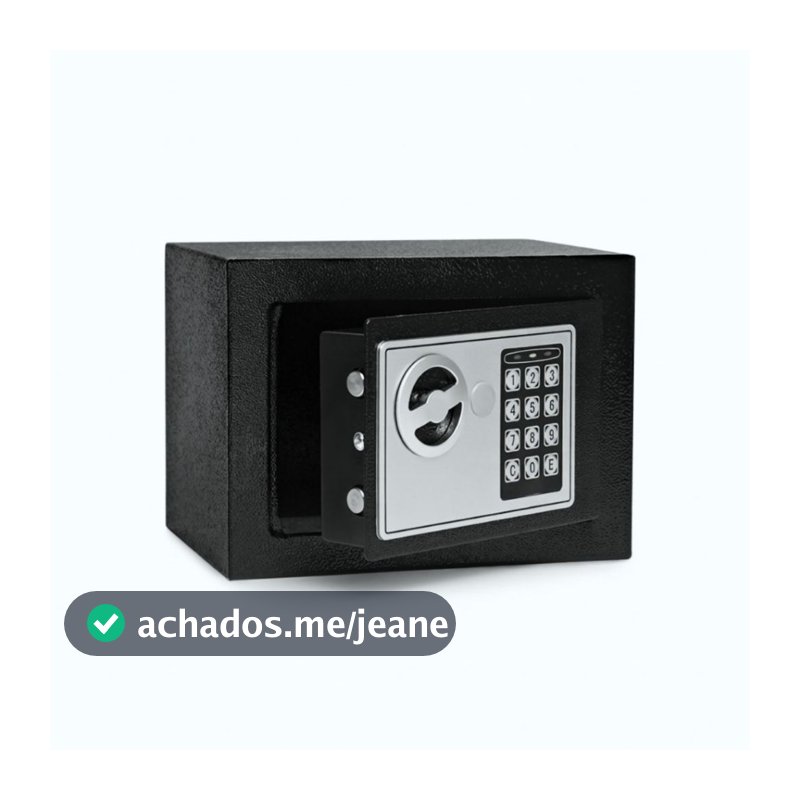 Cofre Eletrônico Digital com Senha e Chave de Segurança em Aço Reforçado Preto Grande Capacidade para Casa