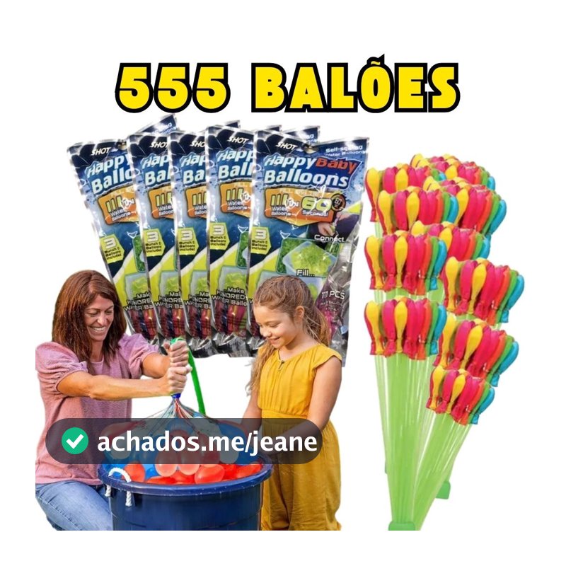Kit 111/222/333/444/555 Balão De Água Guerra De Bexiga Splash Ball Pacotes com 111 Bexigas Cada