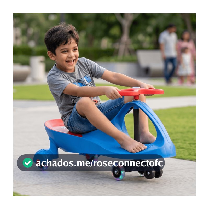 Carrinho Infantil Rolimã Gira Triciclo Roda Led Volante 360° Suporta 100kg Rosa Azul Vermelho Brinquedo Presente
