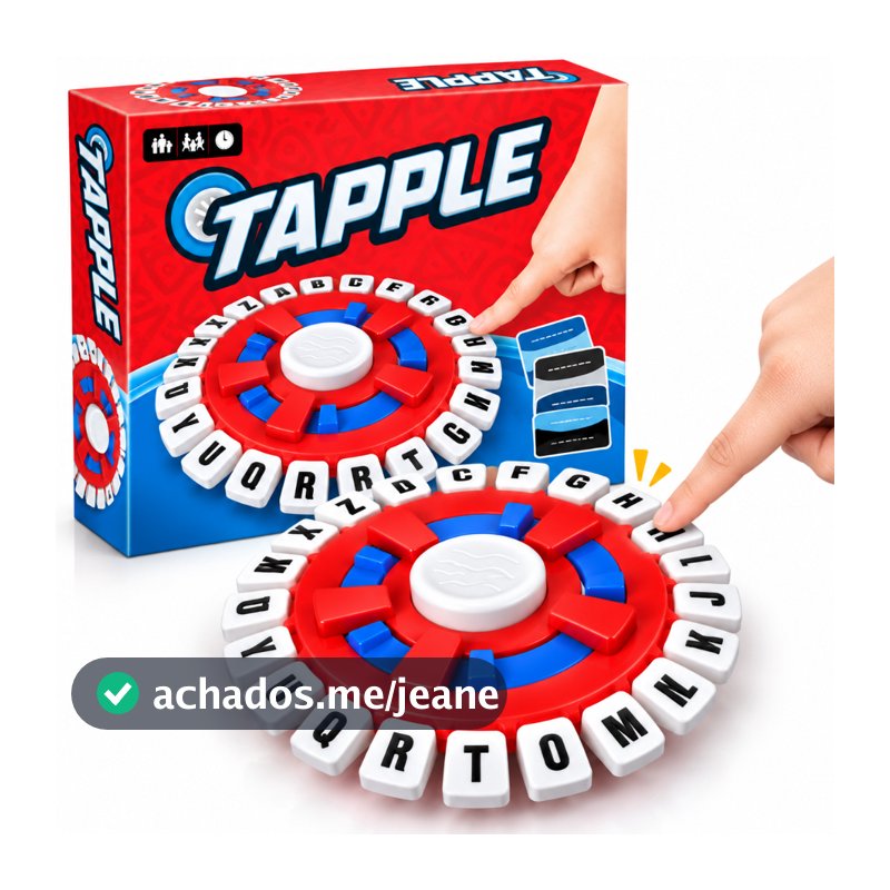 Jogo de Tabuleiro Versão em Português Tapple Stop que Trava Letras com Temporizador GRANDE 24cm