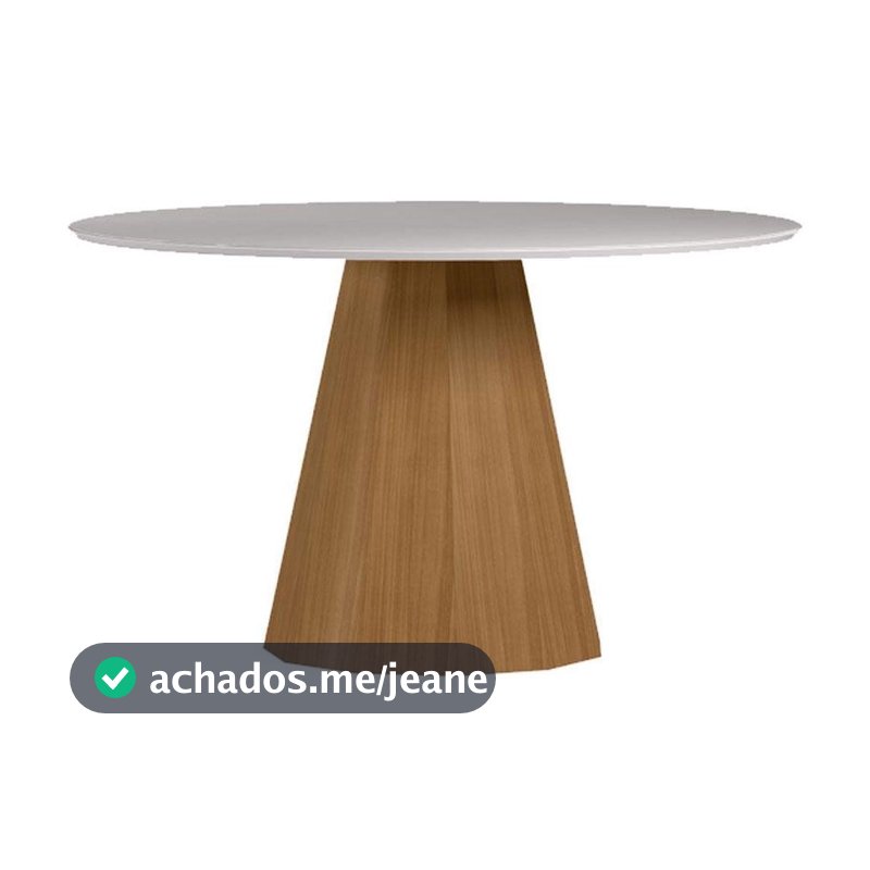 Mesa De Jantar 135x135 Cm Isis Com Vidro Ype Off White - New Ceval