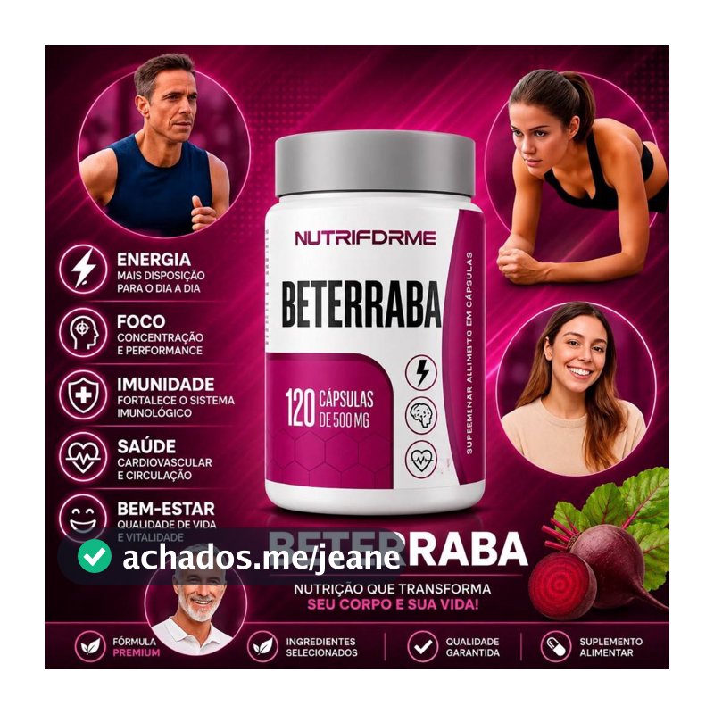 Beterraba Nutriforma | Força, Disposição & Saúde | 120 Cáps 500mg Suplemento Natural