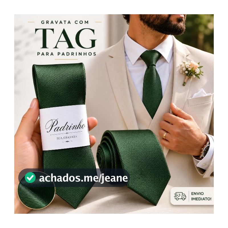 KIT GRAVATAS COM TAG PARA PADRINHOS