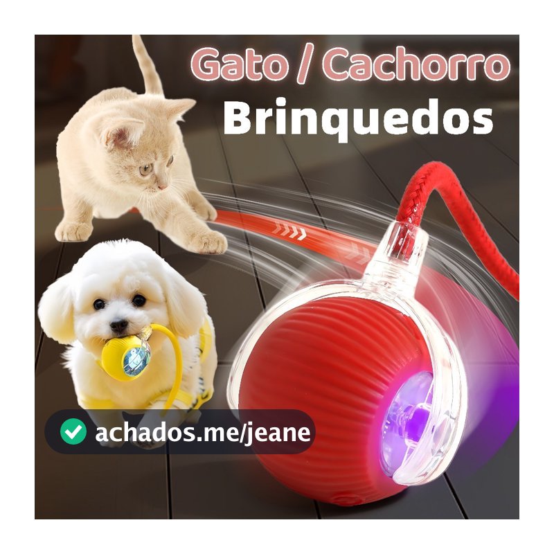 Bola Brinquedo Bolinha Para Gato Cachorro Auto Magico Elétrico Pets Usb Recarregável