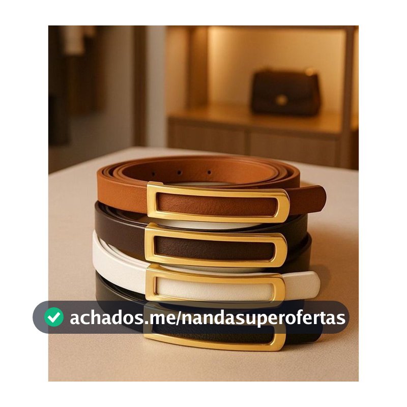 Kit Cinto Feminino Minimalista com Fivela Dourada e Prata– Elegante e Versátil
