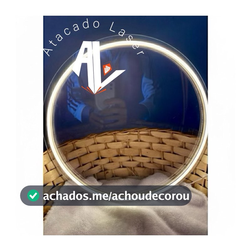 Placa de Led redondo de acrilico com furos para personalização- Ideal para decoracao festa para mini painel de mesa