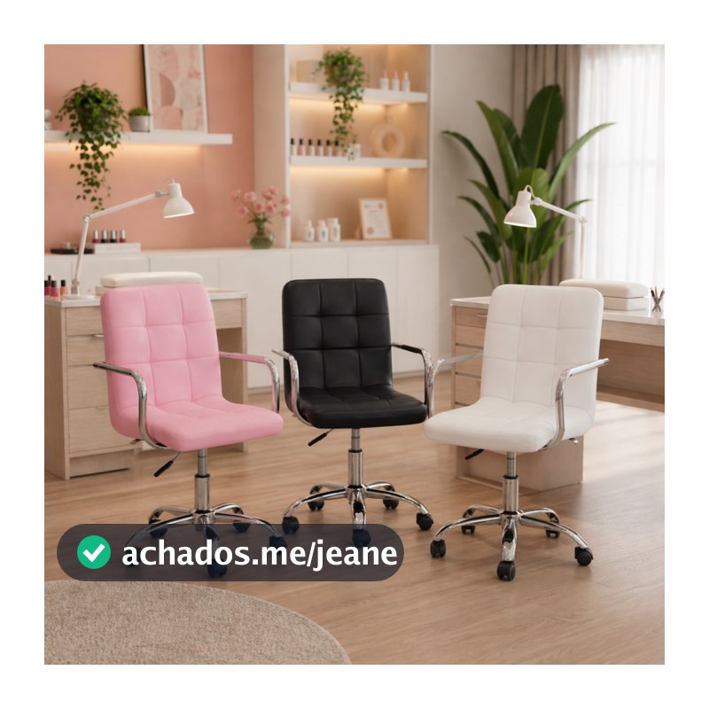 Cadeira Gomos Confort Home Office Diretor Estofada Base Giratória Cromada Com Regulagem De Altura