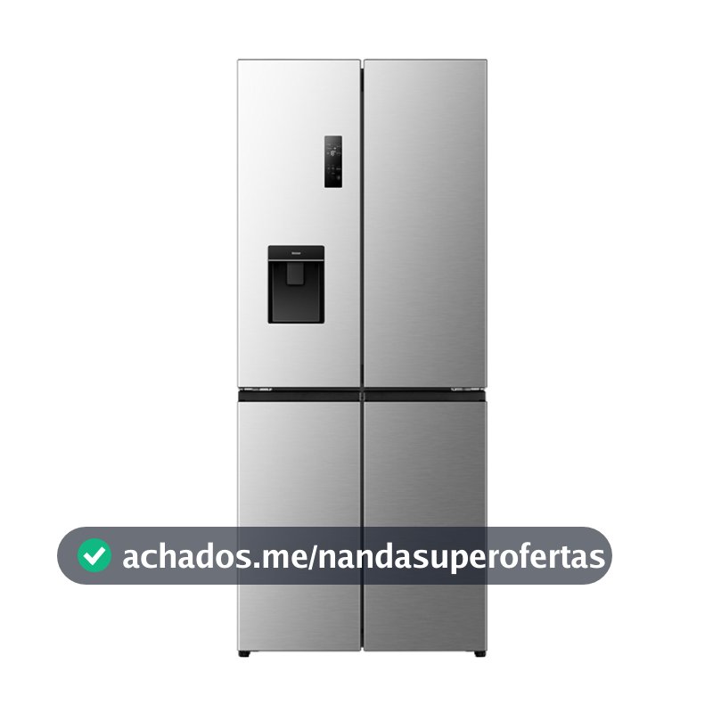 Geladeira Hisense Multidoor 460l Frost Free Inverter Inox