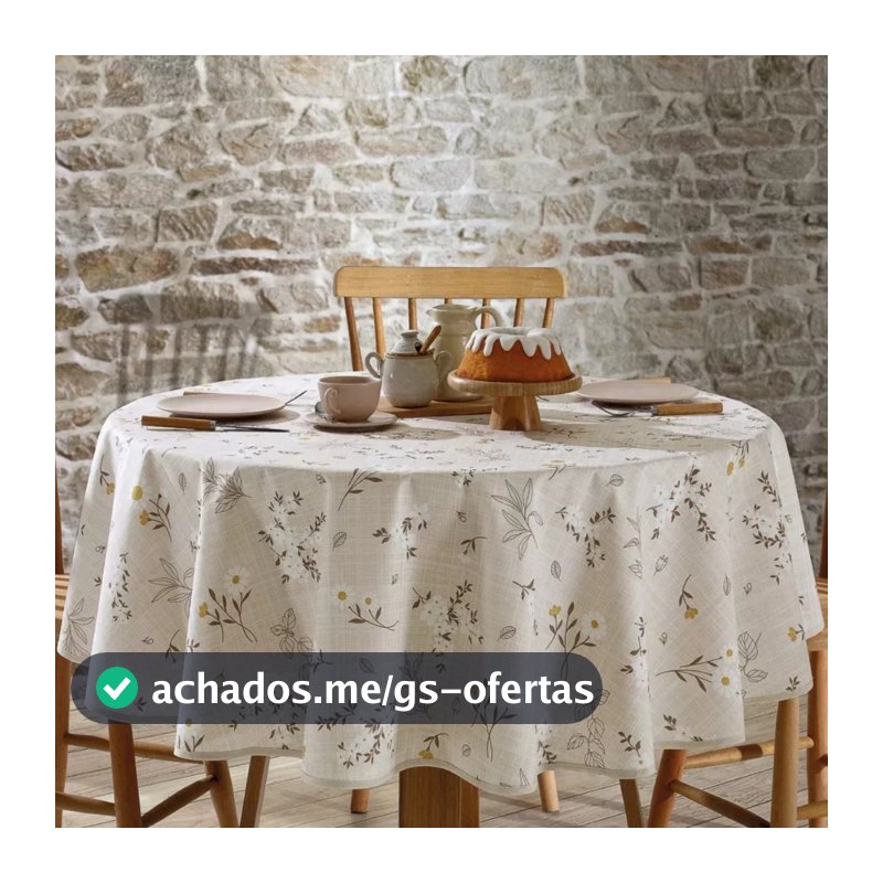 Toalha de Mesa Redonda 1,60m Dohler Clean 4 Lugares Limpa Fácil