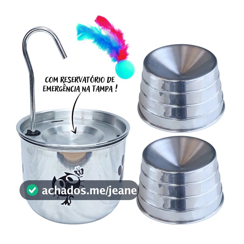 Bebedouro Para Gato + 2 Comedouros Ergonômico - BIVOLT