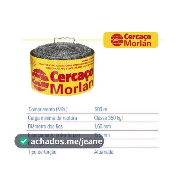 Arame Farpado Cercaço Fio 16 350Kgf 500m