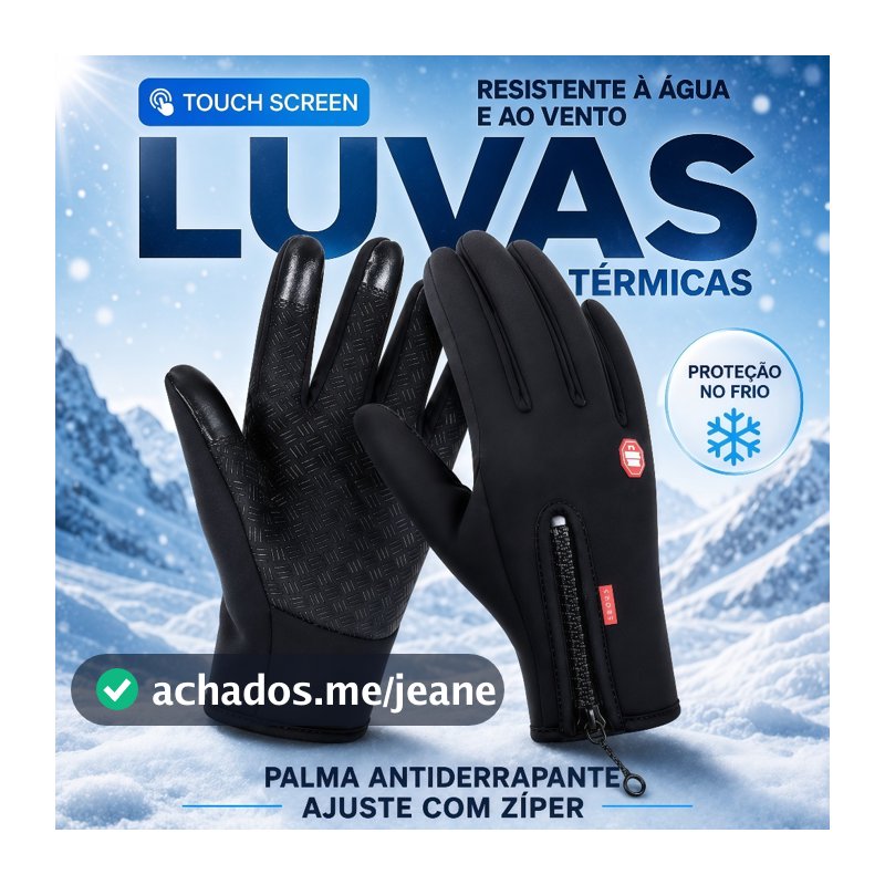Luva Térmica Impermeável Moto E Bike Touch Screen Antiderrapante Unissex Para Frio Ciclismo Esportes E Trilha