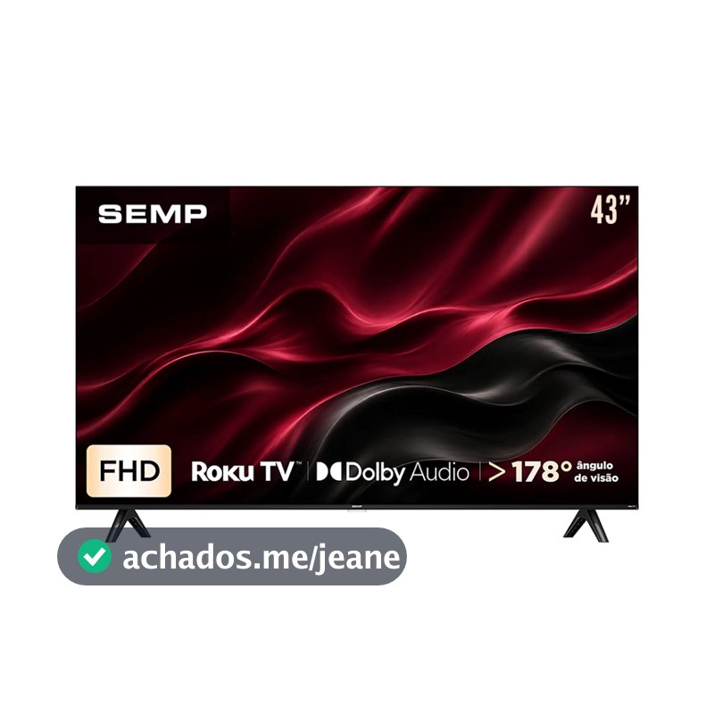 Smart TV Semp 43” 43S42R Full HD Roku TV Dolby Audio Wi-Fi
