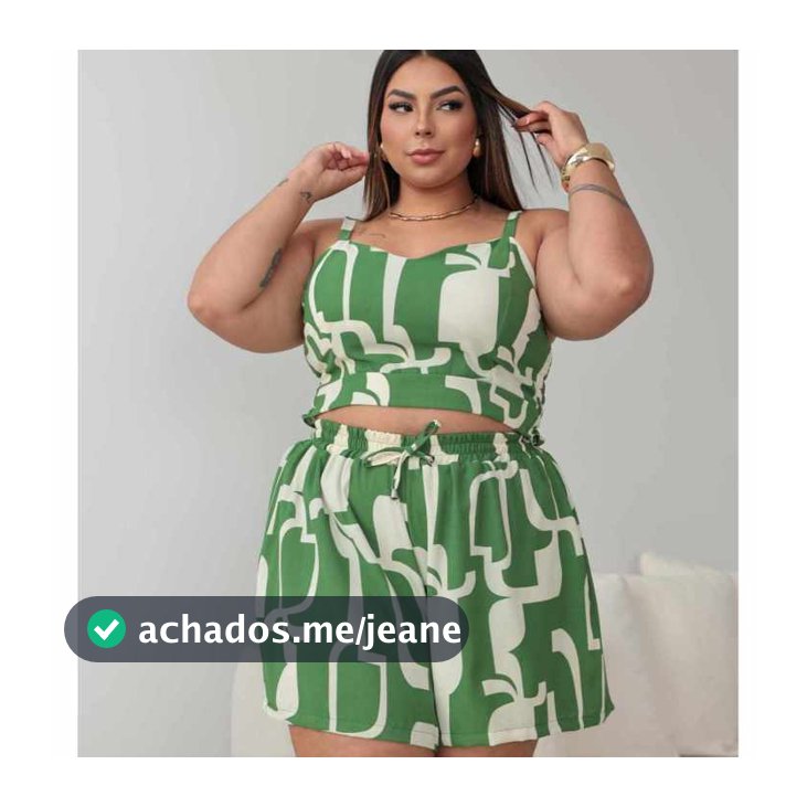 Conjunto  Plus Size feminino cropped  com bojo TAMANHO UNICO EXG 46 AO 50