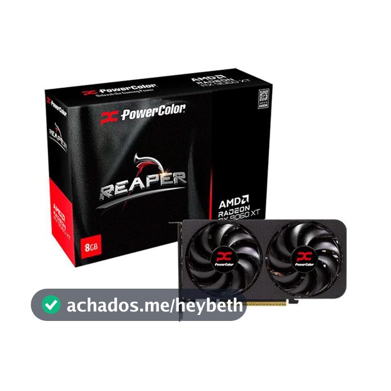 Placa de Video PowerColor Radeon RX 9060 XT Reaper, 8GB, GDDR6, 128-bit, RX9060XT-8G-A