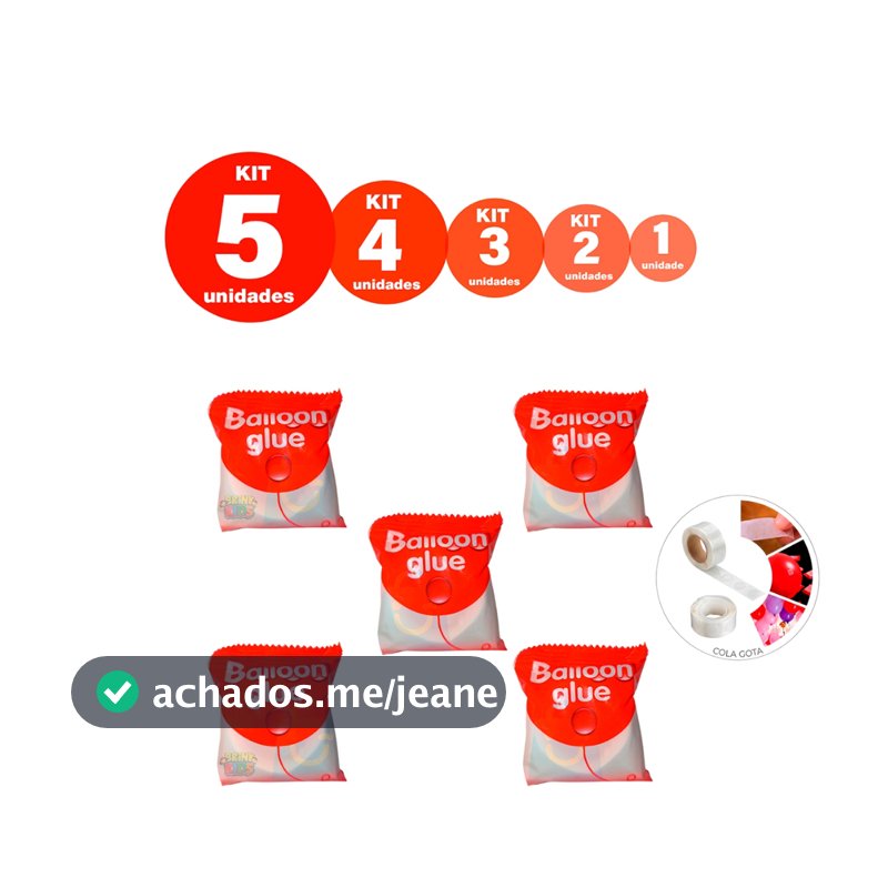Kit Fitas Gota Adesiva Cola Para Balão Bexiga Fita Com 100 Adesivos Pontos 1/2/3/4/5 Unidades