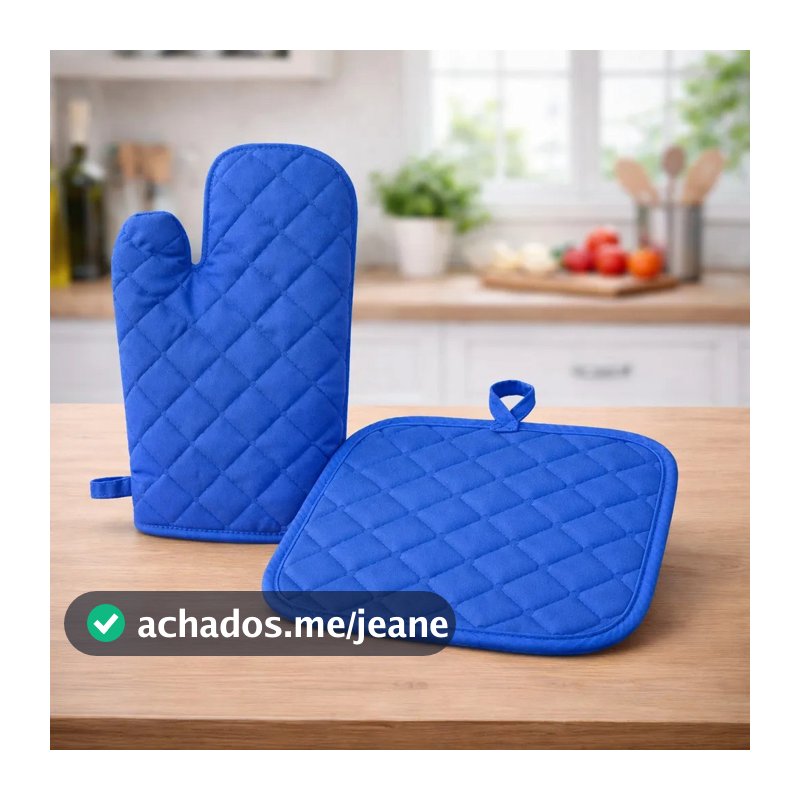 Kit Pegador de Panela Luva Tecido Matelado Decoração Cozinha