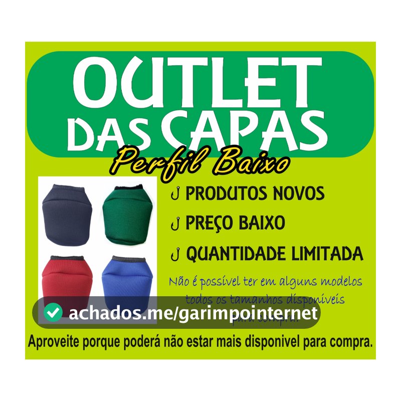 OUTLET DAS CAPAS - Capa Protetora para Carretilhas Perfil Baixo