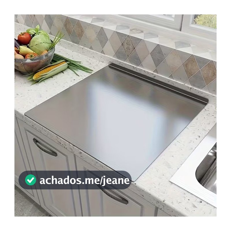 Tábua de Corte Aço Inox 304 Premium Antibacteriana Durável Cozinha Profissional