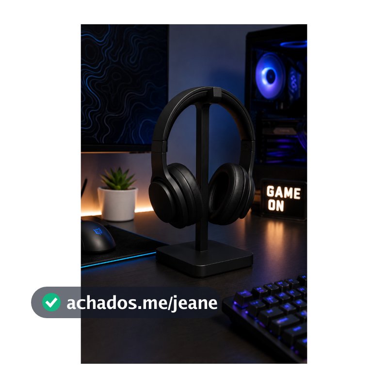Suporte de Mesa para Headset Gamer Universal Porta Fone Organizador Preto Branco Minimalista Suporte Controle Gamer
